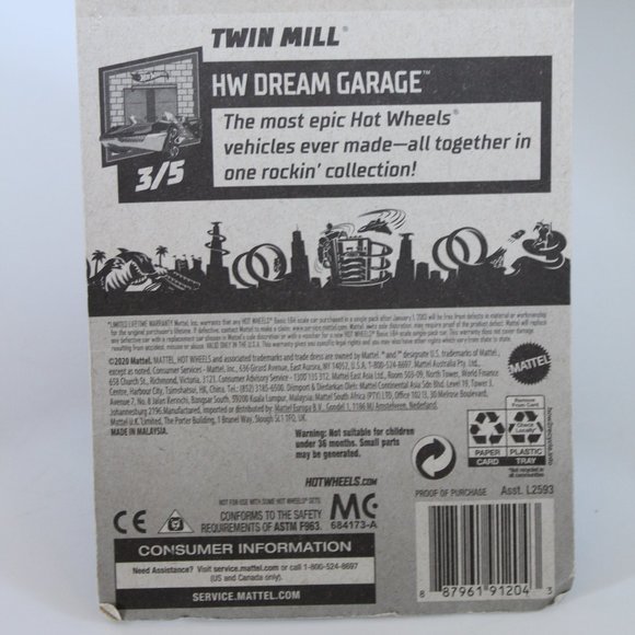2020 Mattel Hot Wheels Twin Mill (Blue) HW Dream Garage 3/5 - Picture 3 of 3